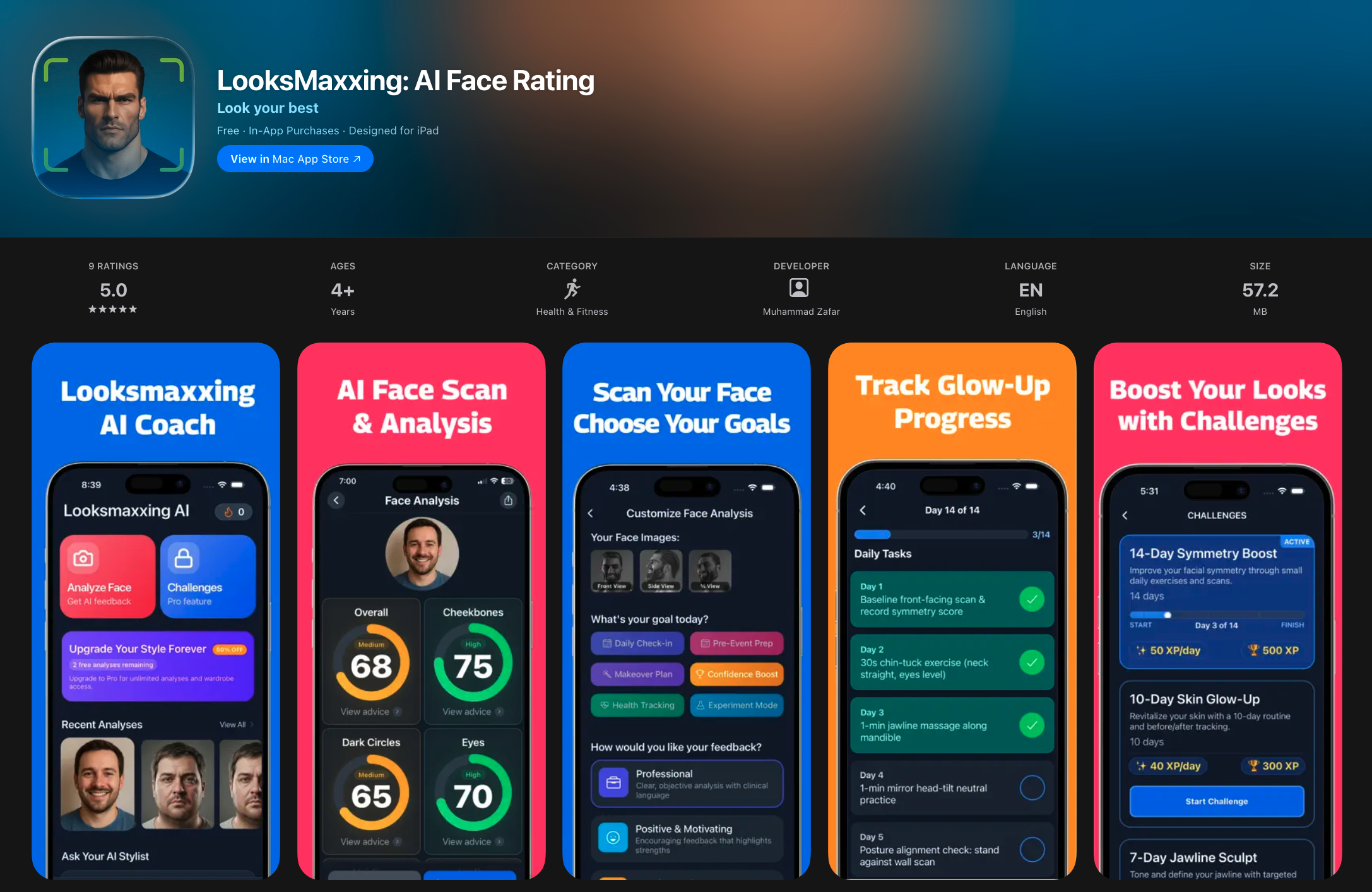 LooksMaxxing: AI Face Rating cover